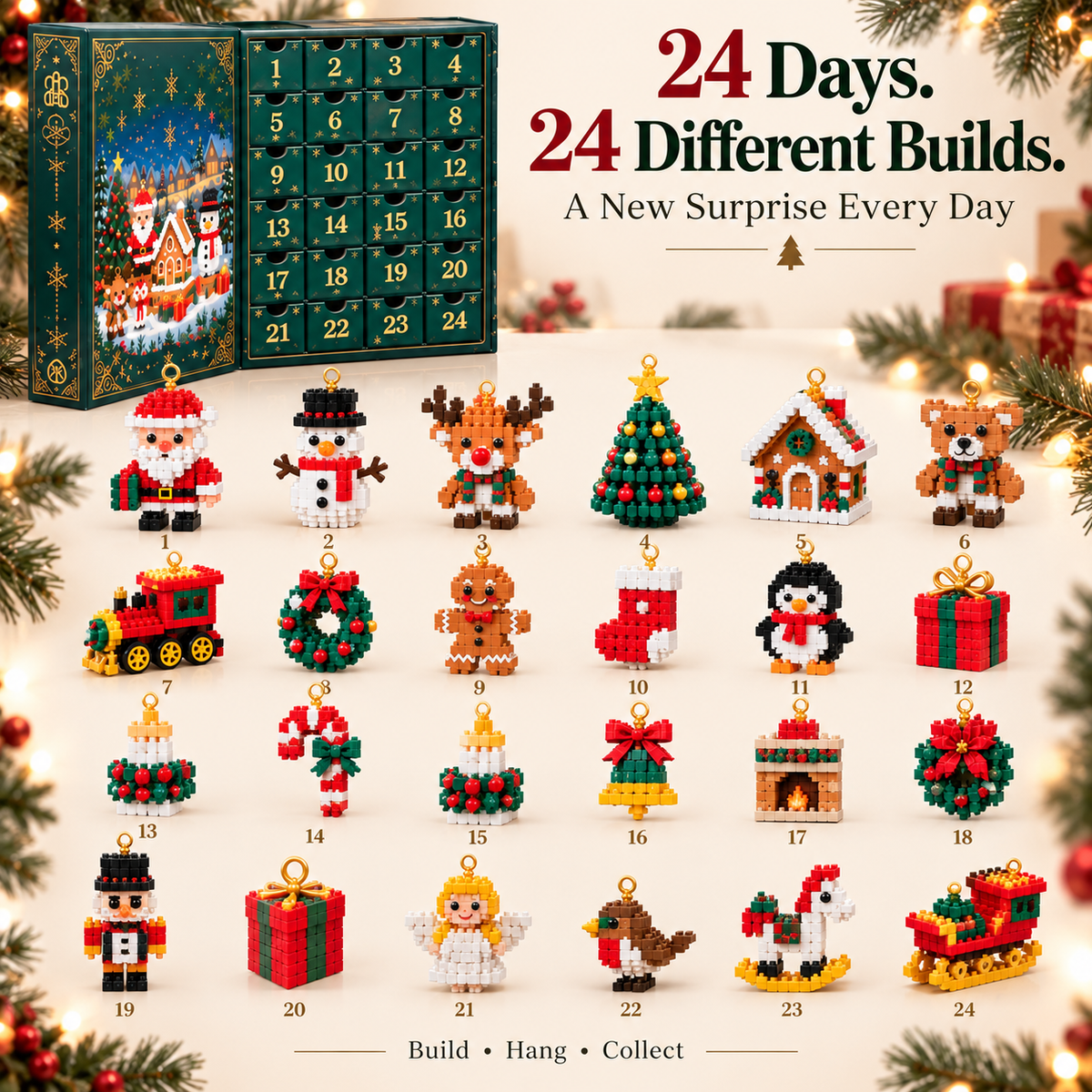 🎅LAST DAY 30% OFF💫💫Christmas Countdown Brick Building Advent Calendar For Families 🎁🎁