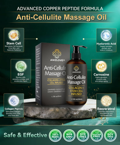 Awzlove® Luxurious Collagen & Stem Cell Anti-Cellulite Massage Oil (🔥70% Off for a Limited Time!) 🥑🥑