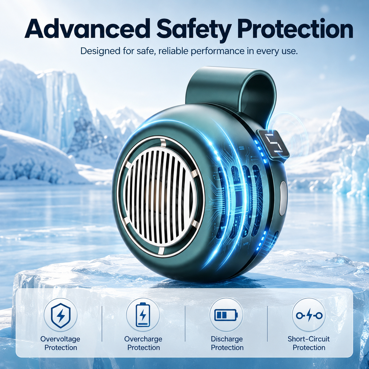 Healrize® Portable Bladeless Waist Clip Fan | Hands-Free USB Rechargeable Cooling Fan with 3 Speeds for Outdoor, Work & Travel🎁