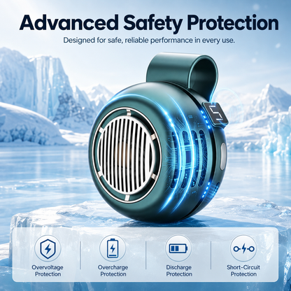 Healrize® Portable Bladeless Waist Clip Fan | Hands-Free USB Rechargeable Cooling Fan with 3 Speeds for Outdoor, Work & Travel🎁