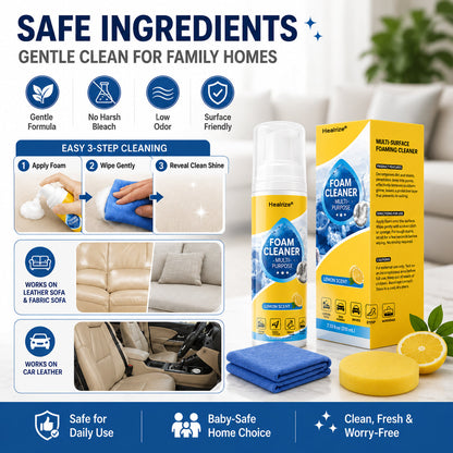 🔥 Healrize® 4-in-1 Multi-Enzyme Foam Cleaner | Deep Cleaning Foam for Car Interior, Sofa, Kitchen & Bathroom✨✨2