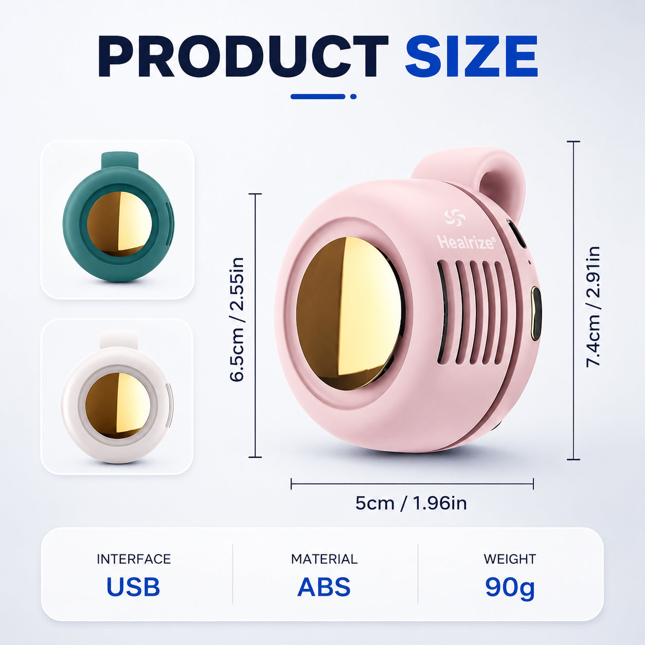Healrize® Portable Bladeless Waist Clip Fan | Hands-Free USB Rechargeable Cooling Fan with 3 Speeds for Outdoor, Work & Travel🎁