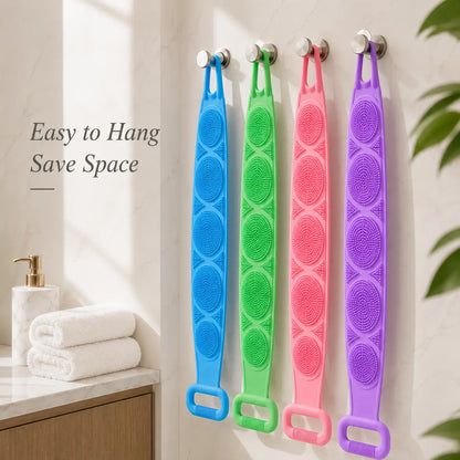 🐳 Healrize®  27.6" Dual-Sided Silicone Back Scrubber — Extra-Long Flexible Bath Strap with Easy-Grip Handles🐳