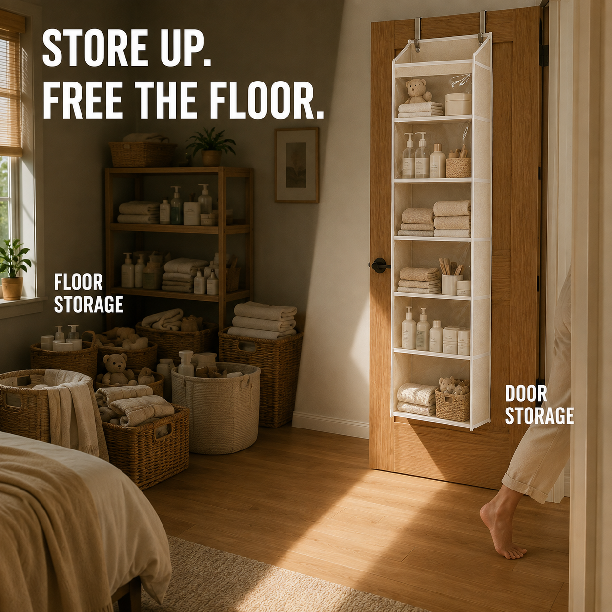 🔥 TODAY’S SPECIAL OFFER | Healrize® Over the Door Organizer with Pockets for Bedroom, Bathroom, Nursery & Closet Storage