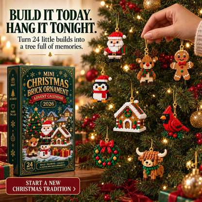 ⏳ Last day to save 49% – 🎄 24-Day Mini Christmas Ornament Advent Calendar | 24 unique festive buildable designs with hanging loops—perfect for decorating Christmas trees, wreaths, and holiday displays🎁