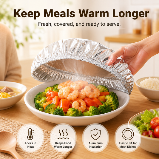 🔥 Healrize® Collapsible Aluminum Foil Food Cover | Keep Meals Warm, Fresh & Protected from Fruit Flies 🍲⏱️3