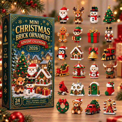 ⏳ Last day to save 49% – 🎄 24-Day Mini Christmas Ornament Advent Calendar | 24 unique festive buildable designs with hanging loops—perfect for decorating Christmas trees, wreaths, and holiday displays🎁