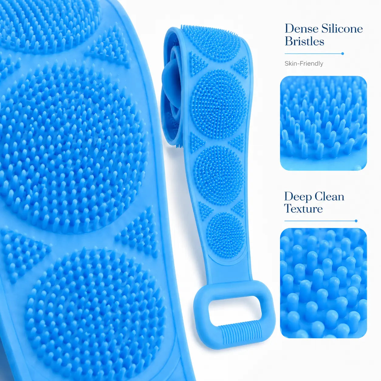 🐳 Healrize®  27.6" Dual-Sided Silicone Back Scrubber — Extra-Long Flexible Bath Strap with Easy-Grip Handles🐳