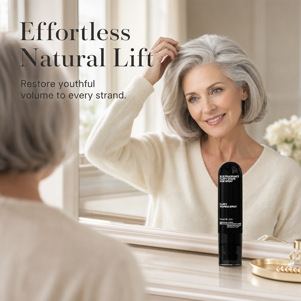 Peach-Scented Volumizing👩&💄Setting Spray for Lightweight, Bouncy Hair and Long-Lasting Hold, Fluffy Shaping Spray, Effortless Natural Lift,