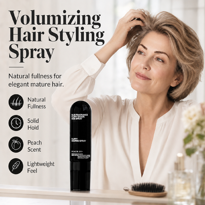 Peach-Scented Volumizing👩&💄Setting Spray for Lightweight, Bouncy Hair and Long-Lasting Hold, Fluffy Shaping Spray, Effortless Natural Lift,